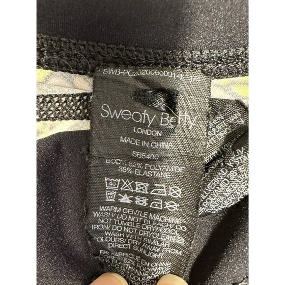 Sweaty Betty Leggings Womens Medium Black Herringbone The Power‎ 7/8 Pockets - Picture 6 of 12